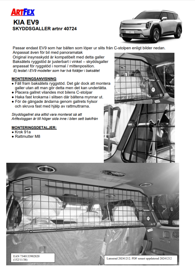 Artfex-skyddsgaller-KIA-EV9 Artfex skyddsgaller KIA EV9