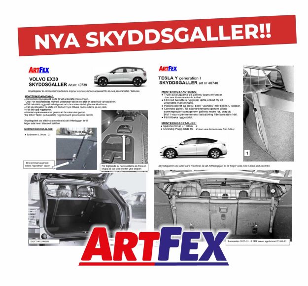 Artfex-skydsgaller-Volvo-ex30—Tesla-model-Y Artfex skyddsgaller Volvo EX30 - Tesla Model Y
